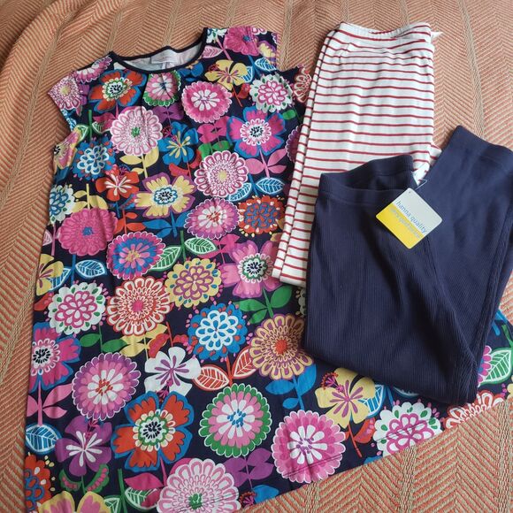 Hanna Andersson Other - Hanna Andersson S/S Floral Dress/2 Leggings Sz 160/14-16 BTS Fun Funky